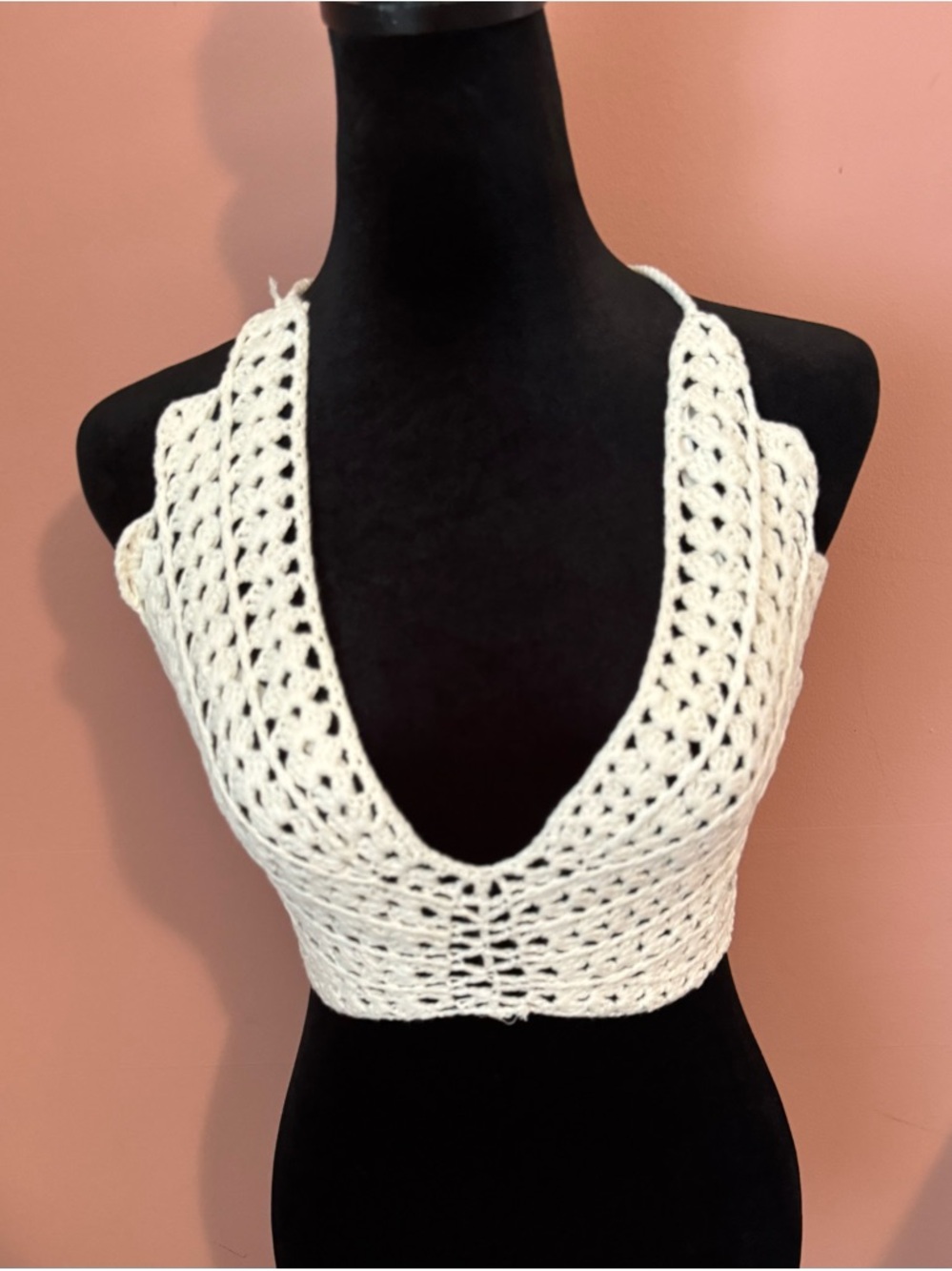 White Crochet Halter Top